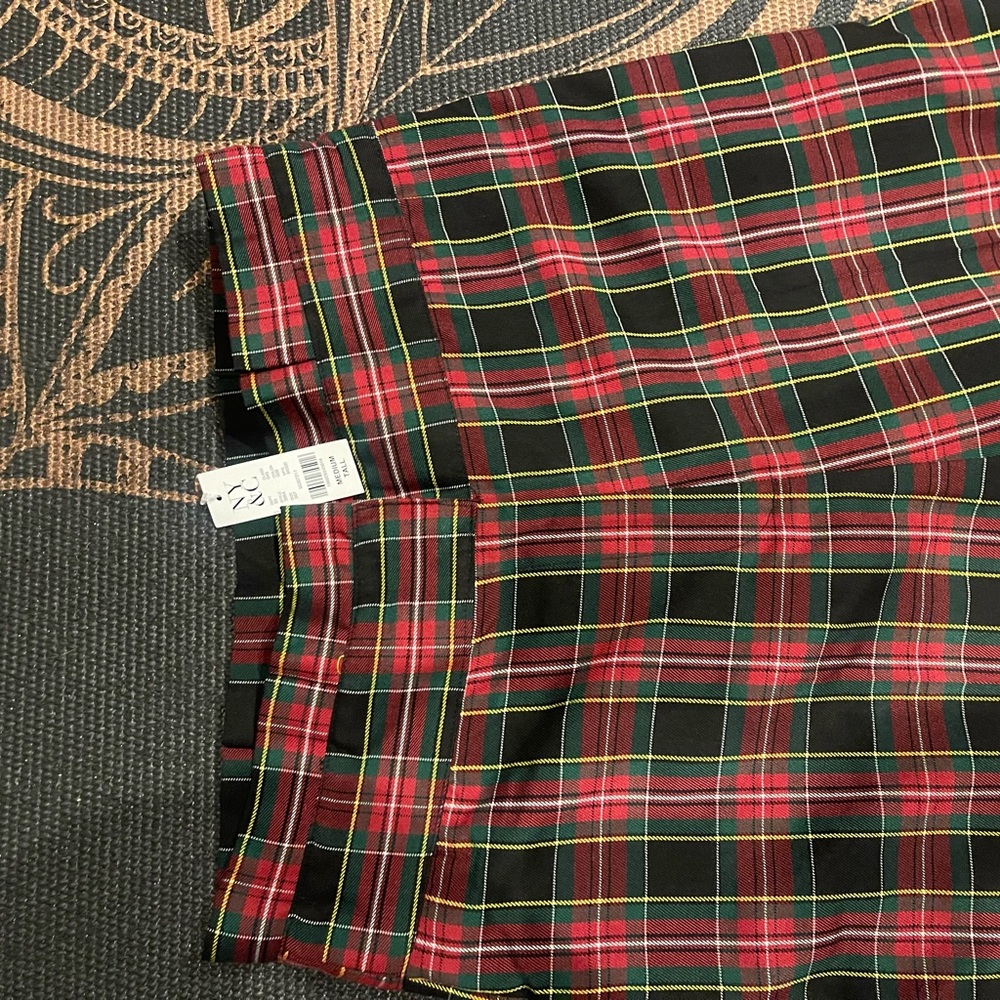 New York & Company Red Plaid Trousers